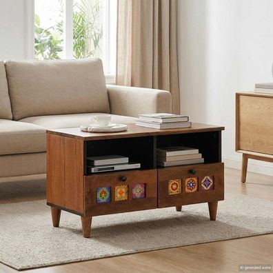 vidaXL Couchtisch Braun 80 x 54 x 40 cm Massivholz Mango