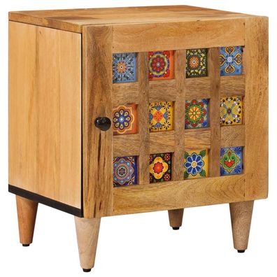 vidaXL Nachttisch Natur 40 x 33,5 x 46 cm Massivholz Mango