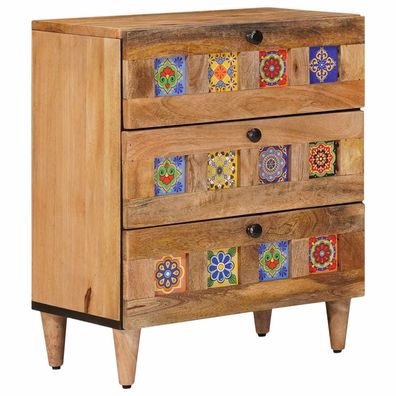 vidaXL Nachttisch Natur 50 x 33 x 62 cm Massivholz Mango