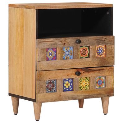 vidaXL Nachttisch Natur 50 x 33 x 62 cm Massivholz Mango