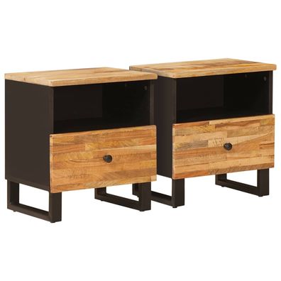 vidaXL Bettkasten 2 pcs Braun 40 x 33 x 46 cm Massivholz Mango