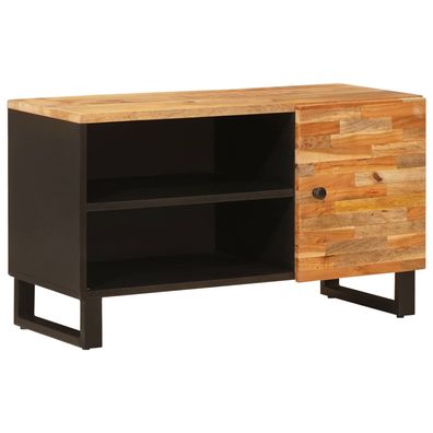 vidaXL TV-Schränk mit Regal Braun 80 x 33 x 46 cm Massivholz Mango