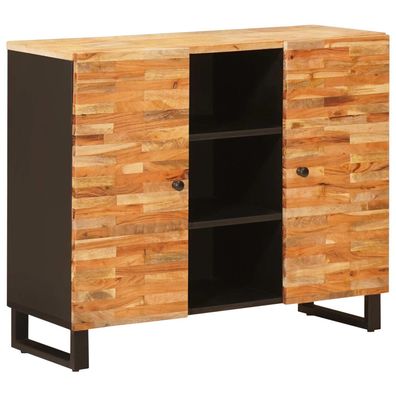 vidaXL Seitenschrank mit Tür Braun 90 x 33 x 75 cm Massivholz Mango