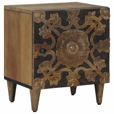 vidaXL Nachttisch Braun 40 x 33,5 x 46 cm Massivholz Mango