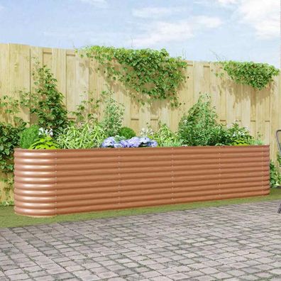 vidaXL Hochbeet Braun 400 x 80 x 81 cm Stahl