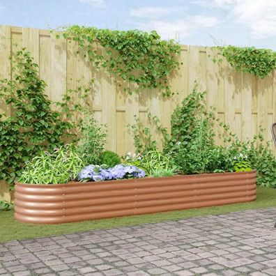 vidaXL Hochbeet Braun 320 x 80 x 44 cm Stahl
