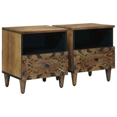 vidaXL Bettkasten 2 pcs Braun 40 x 33 x 46 cm Massivholz Mango