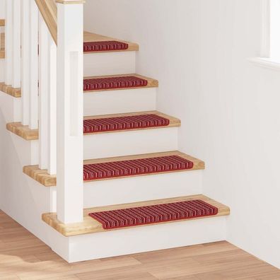 vidaXL Selbstklebende Treppenschoner 15 pcs Rot 65 x 21 x 4 cm