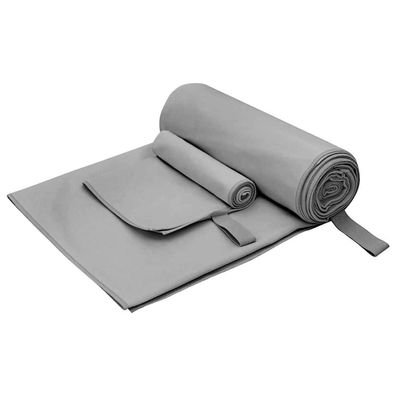 vidaXL Sporthandtuch Set 2 pcs Dunkelgrau Stoff