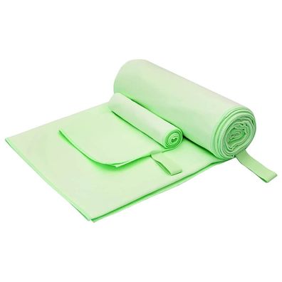 vidaXL Sporthandtuch Set 2 pcs Grün Stoff