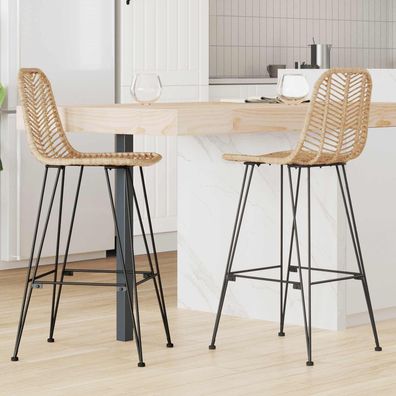 vidaXL Barstuhl 2 pcs 44 x 52 x 111 cm Rattan und Eisen