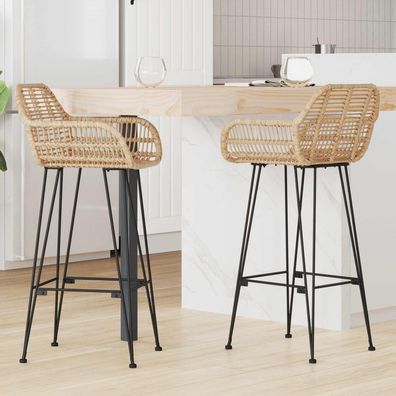 vidaXL Barstuhl 2 pcs 55 x 52 x 105 cm Rattan und Eisen