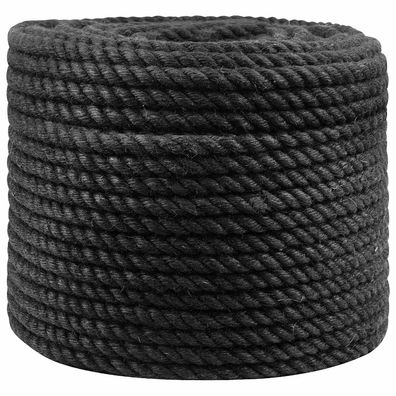 vidaXL Juteseil 12 Schwarz 100% Tossa Jute
