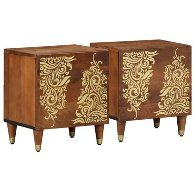 vidaXL Nachttisch mit Tür 2 pcs Honigbraun 40 x 33 x 46 cm