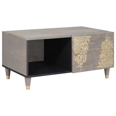 vidaXL Couchtisch Grau 80 x 50 x 40 cm Massivholz Mango