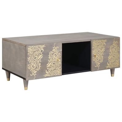 vidaXL Couchtisch Grau 100 x 54 x 40 cm Massivholz Mango