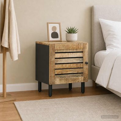 vidaXL Nachttisch Natur 40 x 33 x 46 cm Massivholz Mango