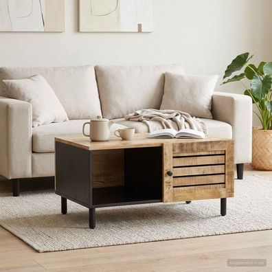 vidaXL Couchtisch Natur 80 x 50 x 40 cm Massivholz Mango