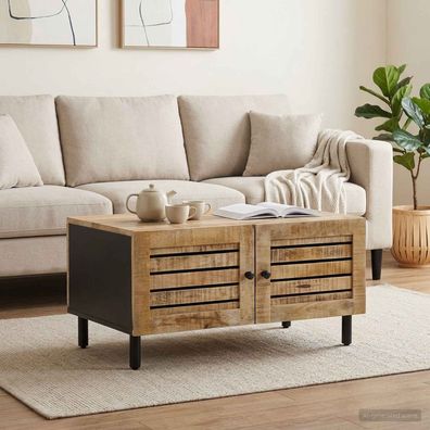 vidaXL Couchtisch Natur 80 x 50 x 40 cm Massivholz Mango