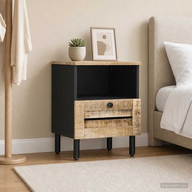 vidaXL Nachttisch Natur 40 x 33 x 46 cm Massivholz Mango