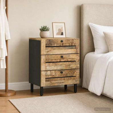 vidaXL Nachttisch Natur 50 x 33 x 62 cm Massivholz Mango