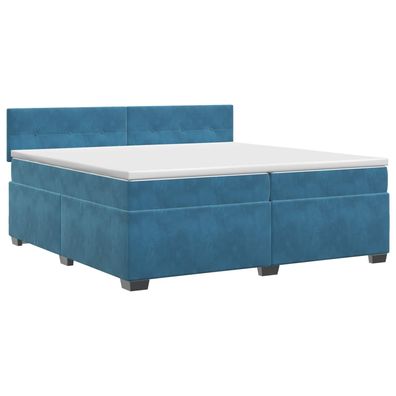 vidaXL Boxspringbett mit Matratze Dunkelblau 200 x 200 cm Samt