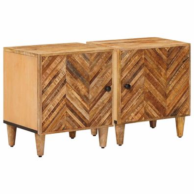 vidaXL Nachttisch 2 pcs Braun 40 x 33,5 x 46 cm Massivholz Mango