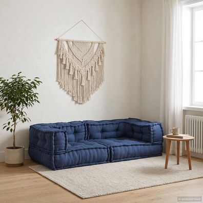vidaXL Modulare Sofagarnitur 3 pcs Indigo 140 x 70 x 36 cm Stoff