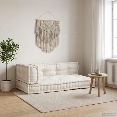 vidaXL Pallet Sofa Kissen 3 pcs Creme 120 x 80 x 34 cm Stoff