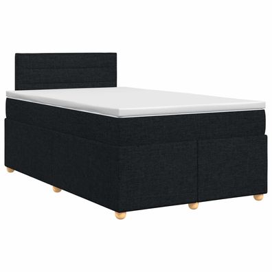 vidaXL Boxspringbett mit Matratze Schwarz 120 x 190 cm Stoff