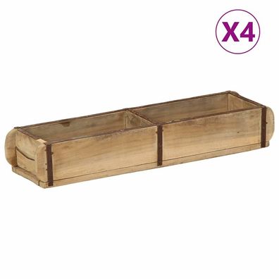 vidaXL Tablett 4 pcs Braun 57 x 15 x 9 cm Massives upgecyceltes Holz