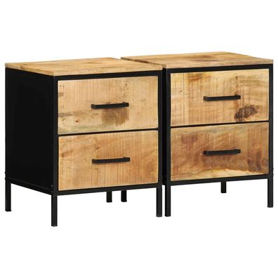 vidaXL Nachttisch 2 pcs Braun und Schwarz 40 x 35 x 50 cm
