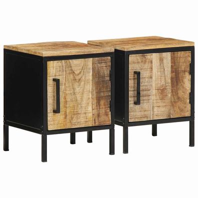 vidaXL Nachttisch 2 pcs Braun und Schwarz 30 x 30 x 40 cm