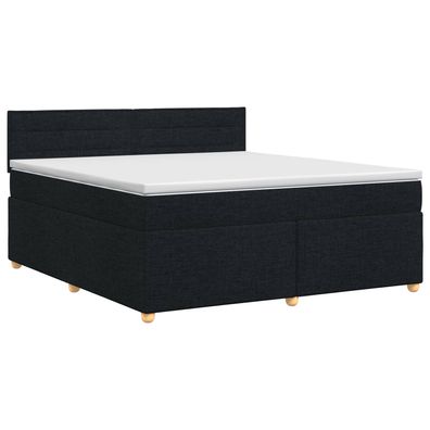 vidaXL Boxspringbett mit Matratze Schwarz 140 x 190 cm Stoff