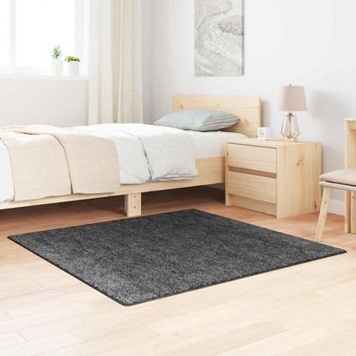 vidaXL Anti-Rutsch Shaggy Teppich Dunkelgrau 120 x 120 cm PP