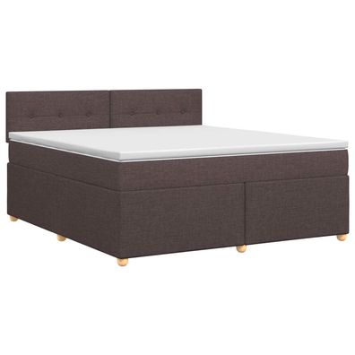 vidaXL Boxspringbett mit Matratze Dunkelbraun 140 x 190 cm Stoff