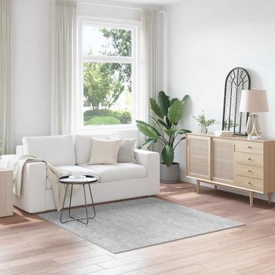 vidaXL Anti-Rutsch Shaggy Teppich Grau 160 x 160 cm PP