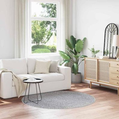 vidaXL Anti-Rutsch Shaggy Teppich Grau 160 x 160 cm PP