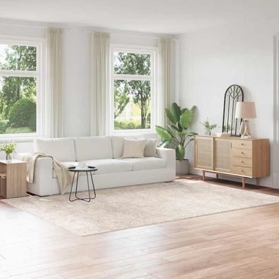 vidaXL Anti-Rutsch Shaggy Teppich Creme 240 x 340 cm PP