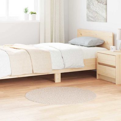 vidaXL Anti-Rutsch Shaggy Teppich Creme 90 x 90 cm PP