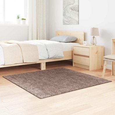 vidaXL Anti-Rutsch Shaggy Teppich Braun 120 x 120 cm PP