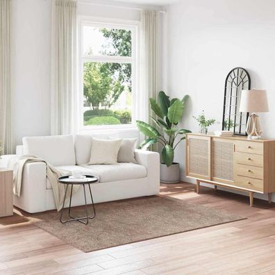 vidaXL Anti-Rutsch Shaggy Teppich Braun 140 x 200 cm PP