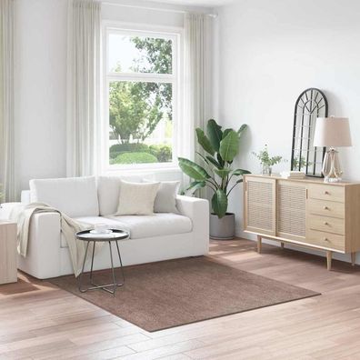 vidaXL Anti-Rutsch Shaggy Teppich Braun 160 x 160 cm PP