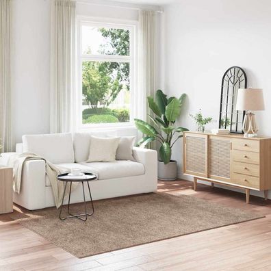 vidaXL Anti-Rutsch Shaggy Teppich Braun 160 x 230 cm PP