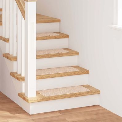 vidaXL Rutschfeste Treppenmatten 15 pcs Creme 60 x 25 cm PP