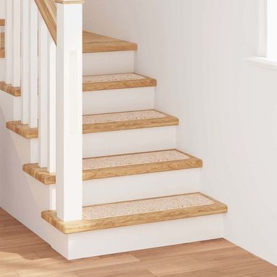 vidaXL Rutschfeste Treppenmatten 15 pcs Creme 75 x 20 cm PP