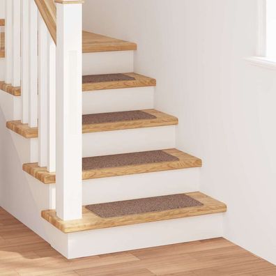 vidaXL Rutschfeste Treppenmatten 15 pcs Braun 60 x 25 cm PP