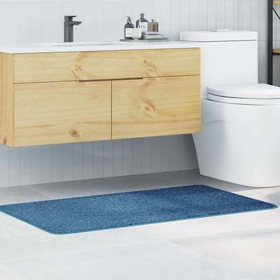 vidaXL Rutschfeste Badmatte Blau 70 x 120 cm PP