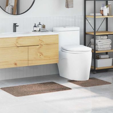 vidaXL Anti-Rutsch Badematten-Set 2 pcs Braun PP