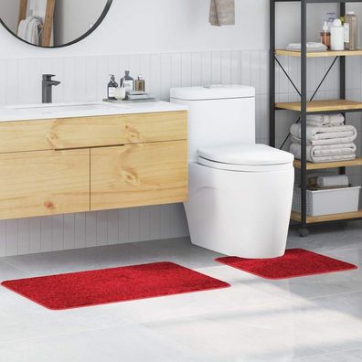 vidaXL Anti-Rutsch Badematten-Set 2 pcs Rot PP
